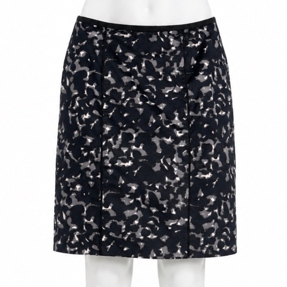 Loft Skirt Womens 8 Black Gray Pencil Straight Skirt Career Office Work Corpcore
